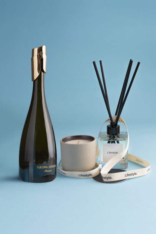 CHAMPAGNE, DIFFUSER &amp; SMALL CANDLE